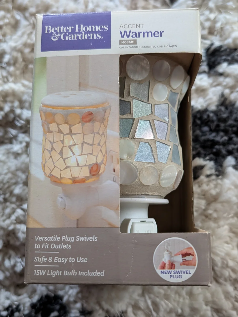 Better Homes And Gardens Mosaic Accent Warmer in Iridescent Cream and Pearl